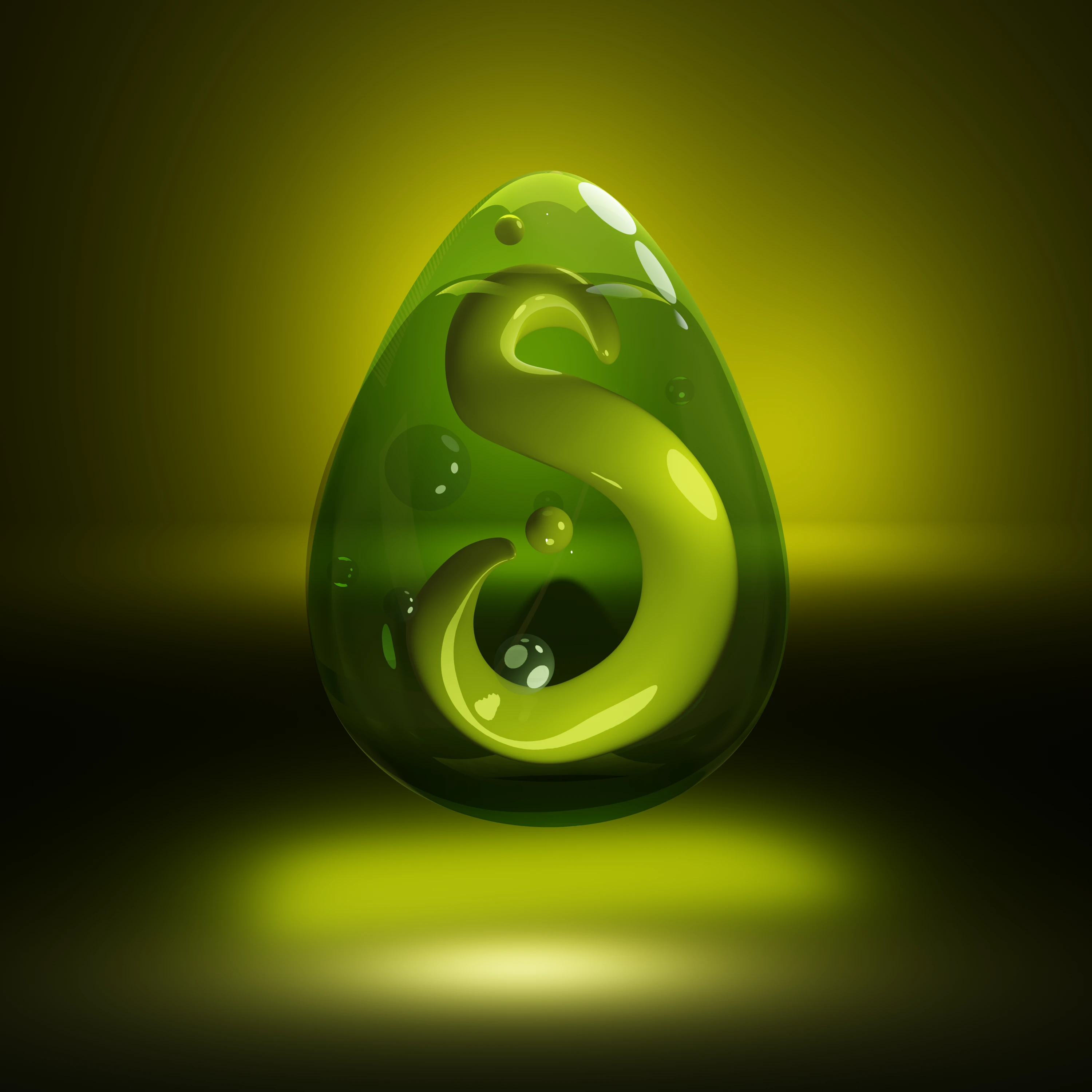 Dofus Green Avocado Dragon Egg - Glossy Nature Wallpaper