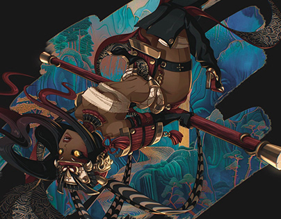 Dofus Blue Warrior Portrait - Decorative Character Wallpaper