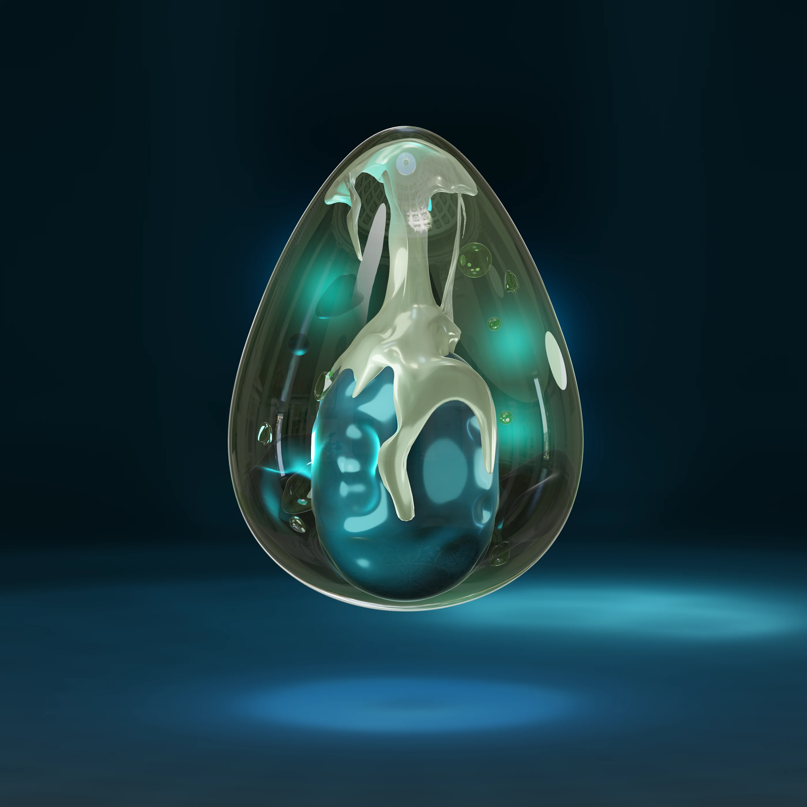 Dofus Water Teal Dragon Egg - Aquatic Elemental Wallpaper