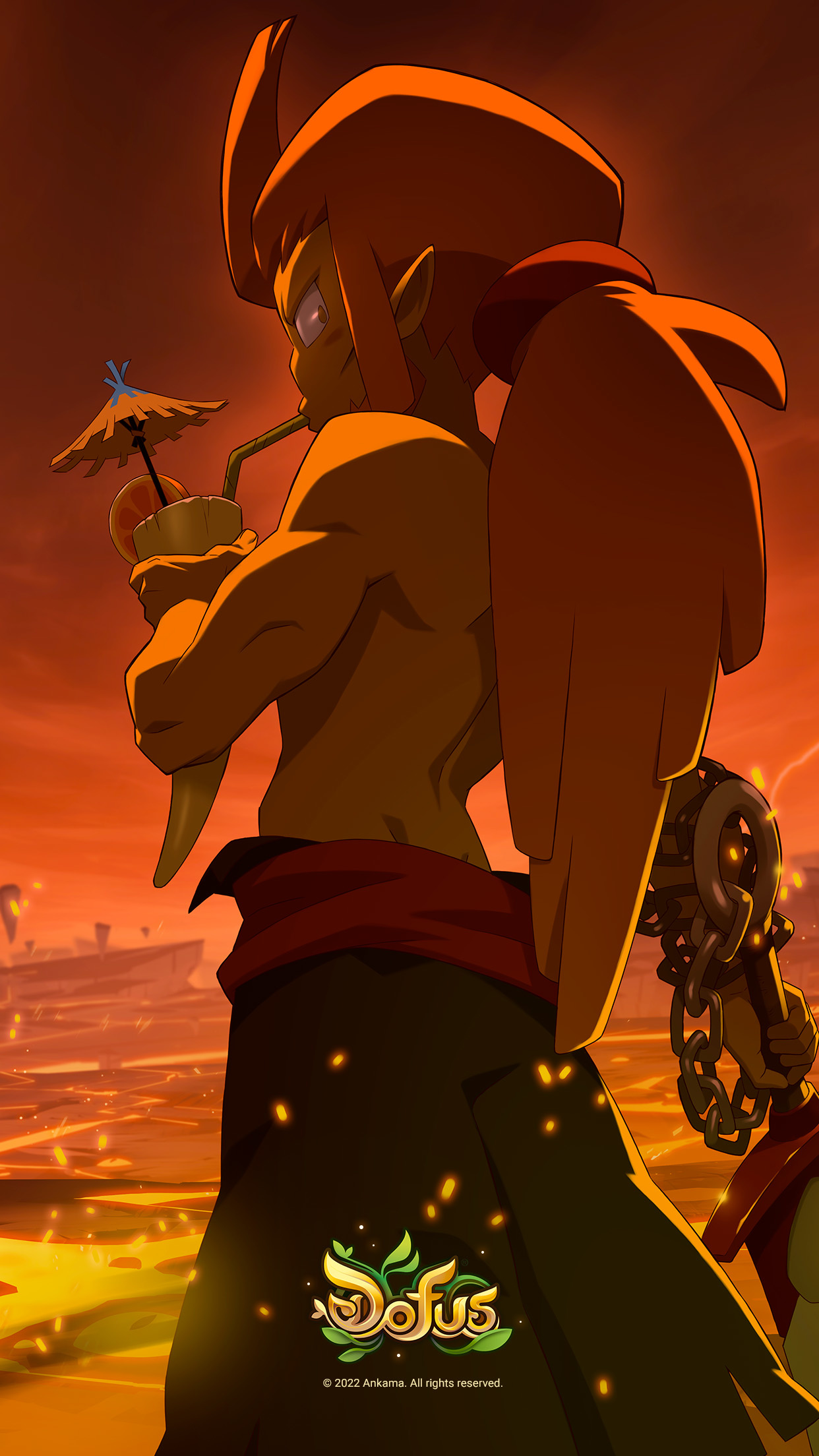 Iop Dofus Sunset Hero - Warrior Silhouette Wallpaper